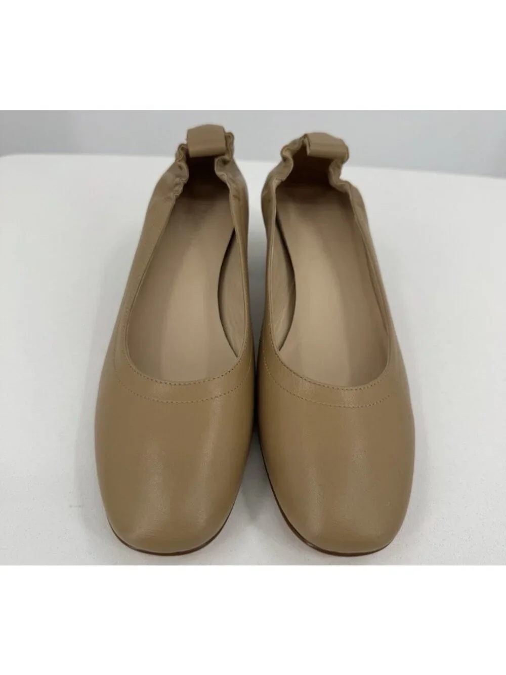 Everlane Italian Leather Day Heel Light Taupe 7 Women's Elastic Back Comfort